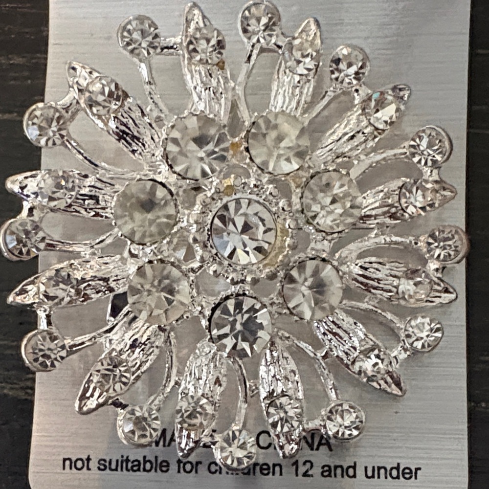 Pastels Clothing Silver Crystal Brooch